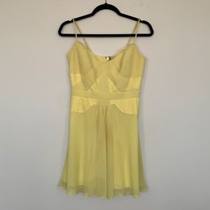 BCBG delicate lace detail yellow dress